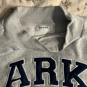 Gray Parke Sweatshirt with Navy Letters